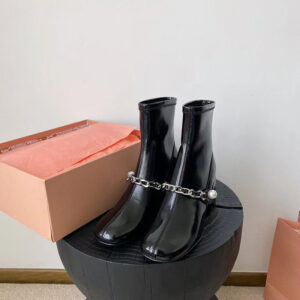 Metal Chain Ankle Boots