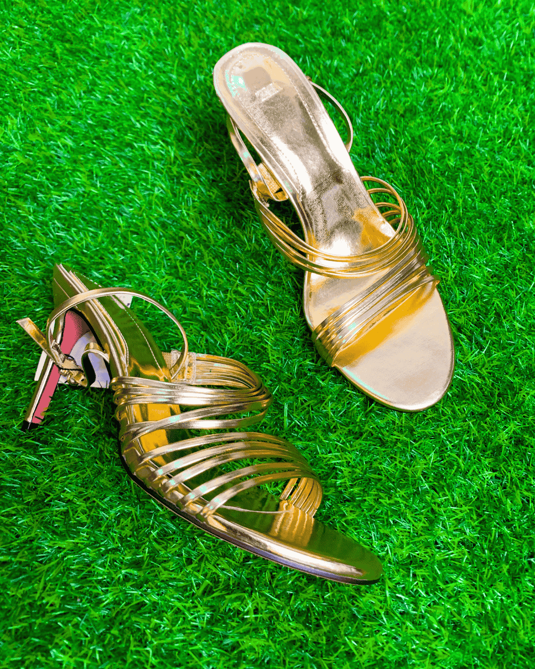 Gold Zara High Heel Sandals