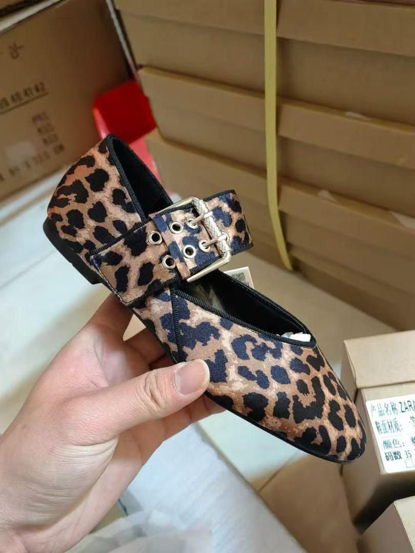 Zara Leopard Mary Jane Flats