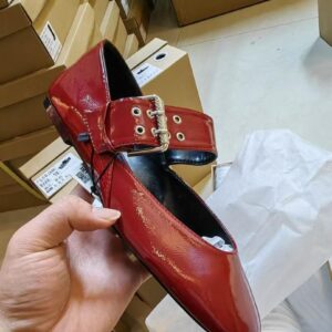 Zara Maroon Mary Jane Flats