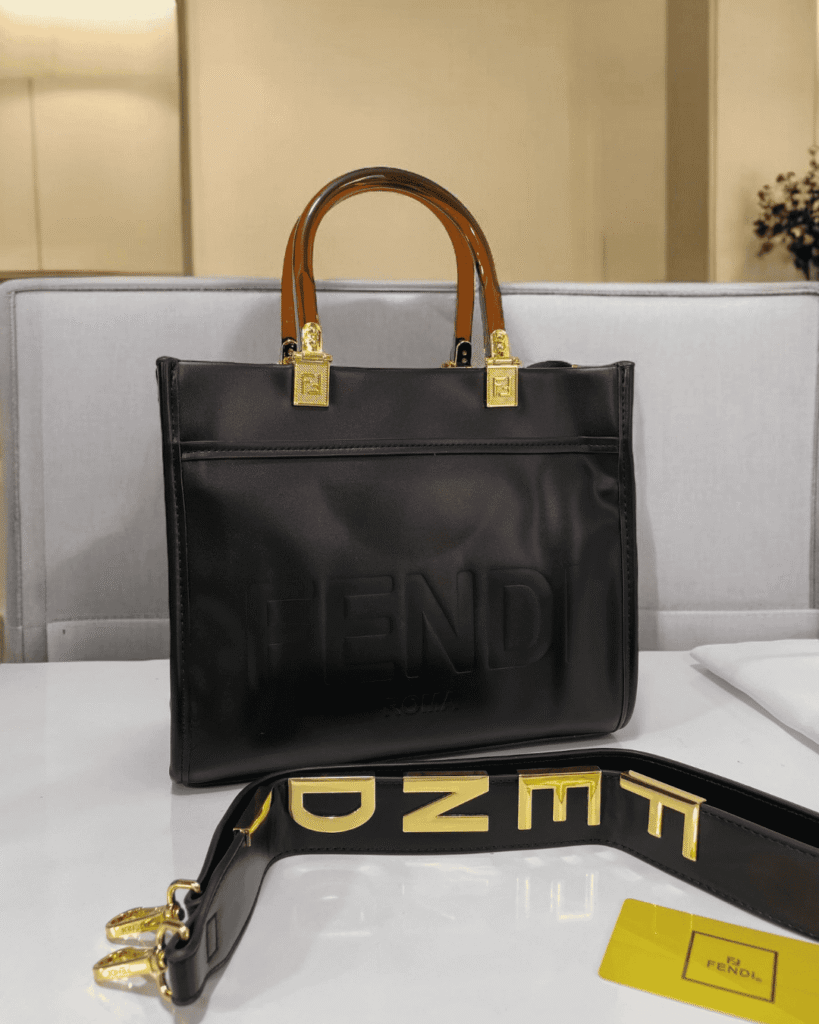 Fendi Black Sunshine Tote Bag