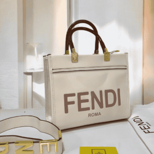 Fendi White Sunshine Tote Bag