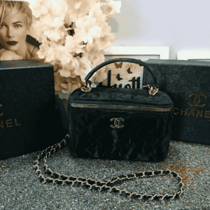 Chanel Black Vanity Case with Chain