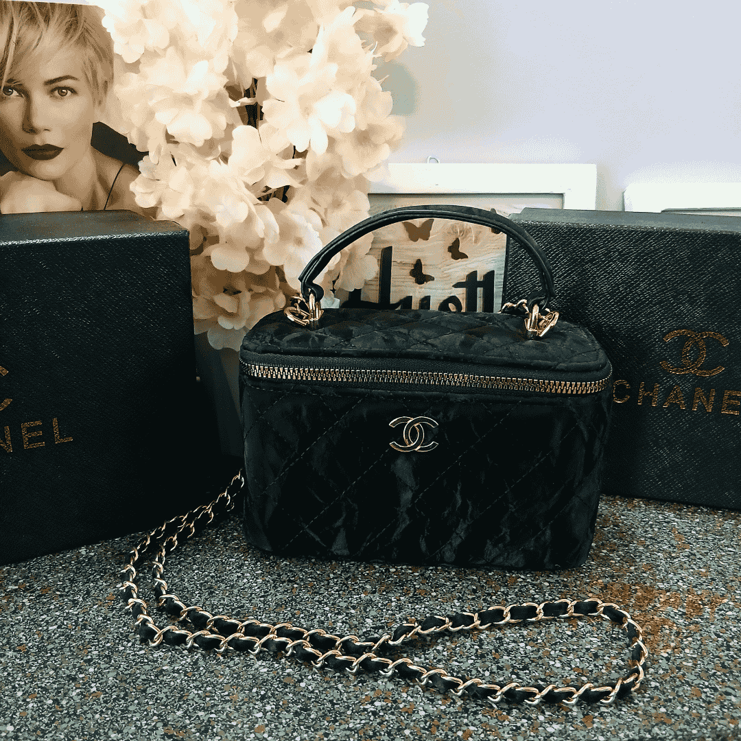 Chanel Black Vanity Case with Chain