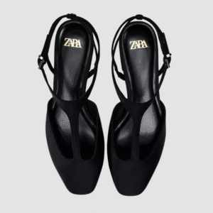Zara Black Slingback Heels