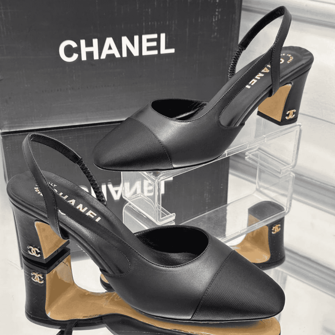 Chanel Black Slingback Heels