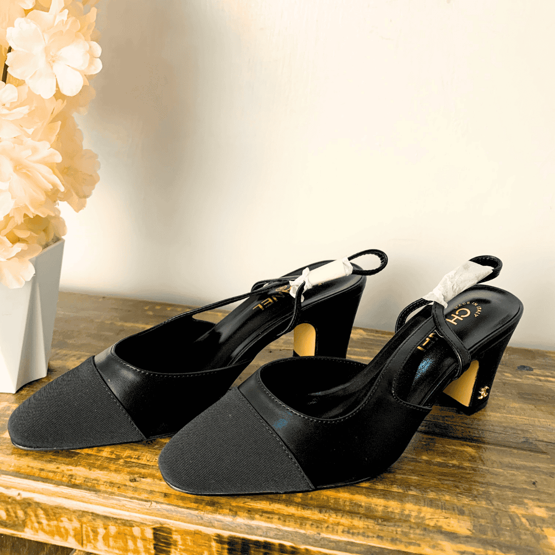 Chanel Black Slingback Heels