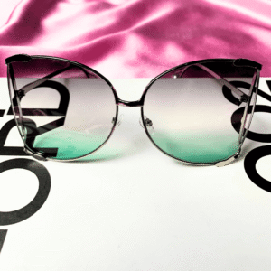 Classy Lady Oversized Metal Sunglasses