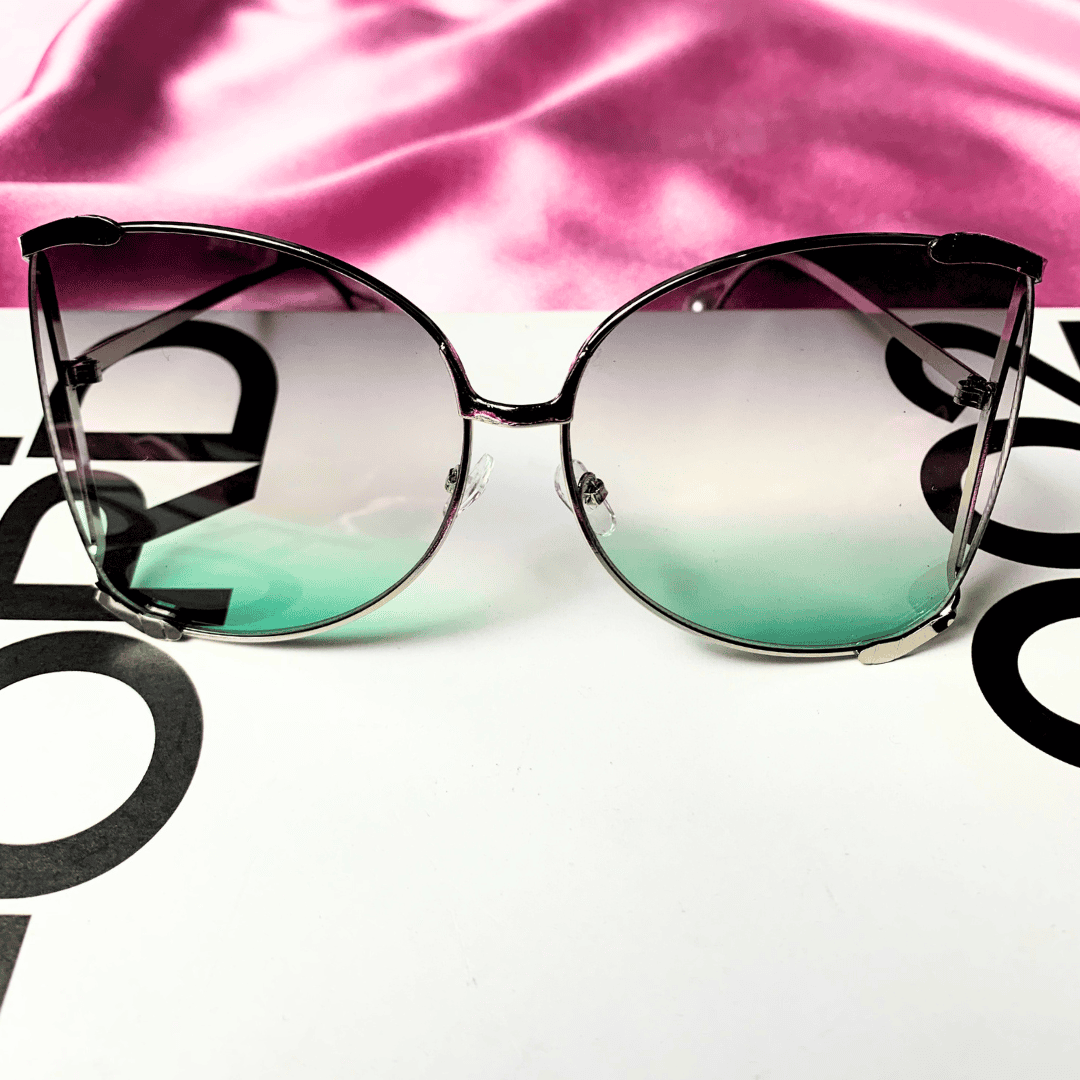 Classy Lady Oversized Metal Sunglasses
