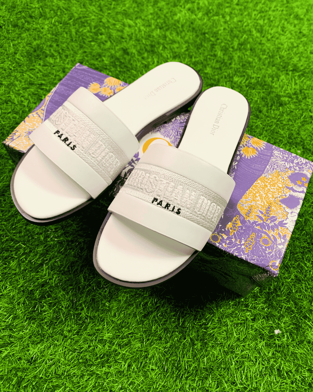 Dior White Slides