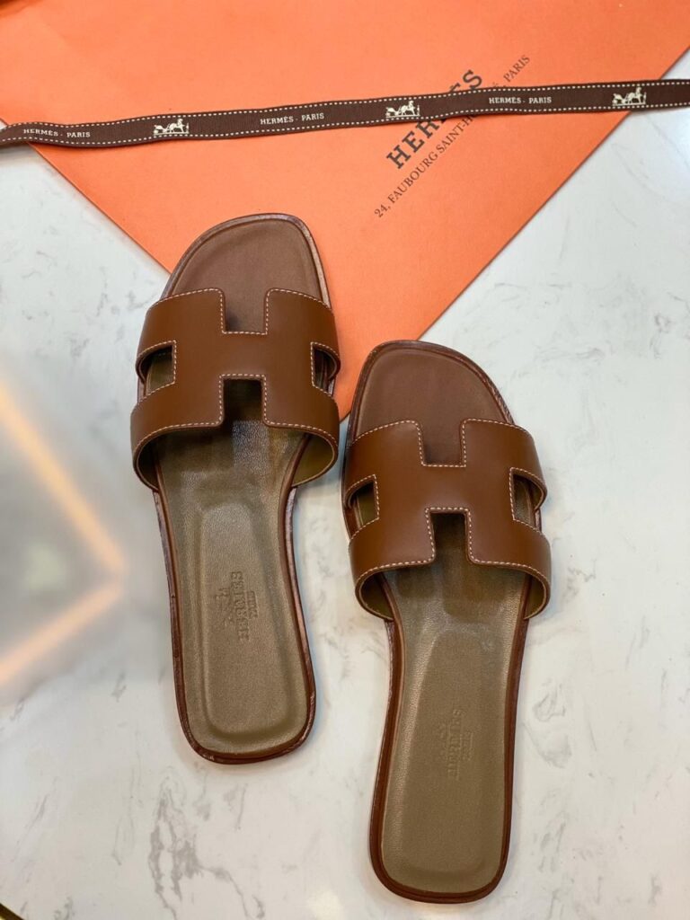 Hermès Brown Oran Sandals