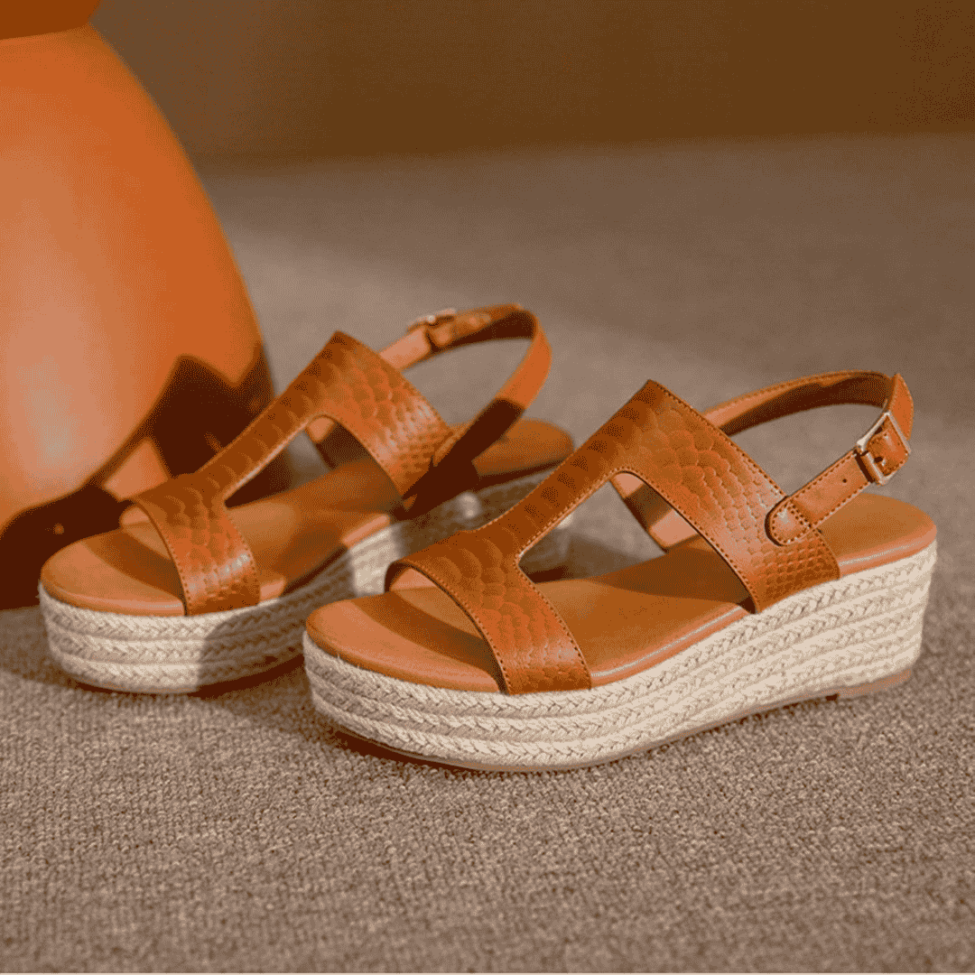 Flatform Open Wedge Sandals