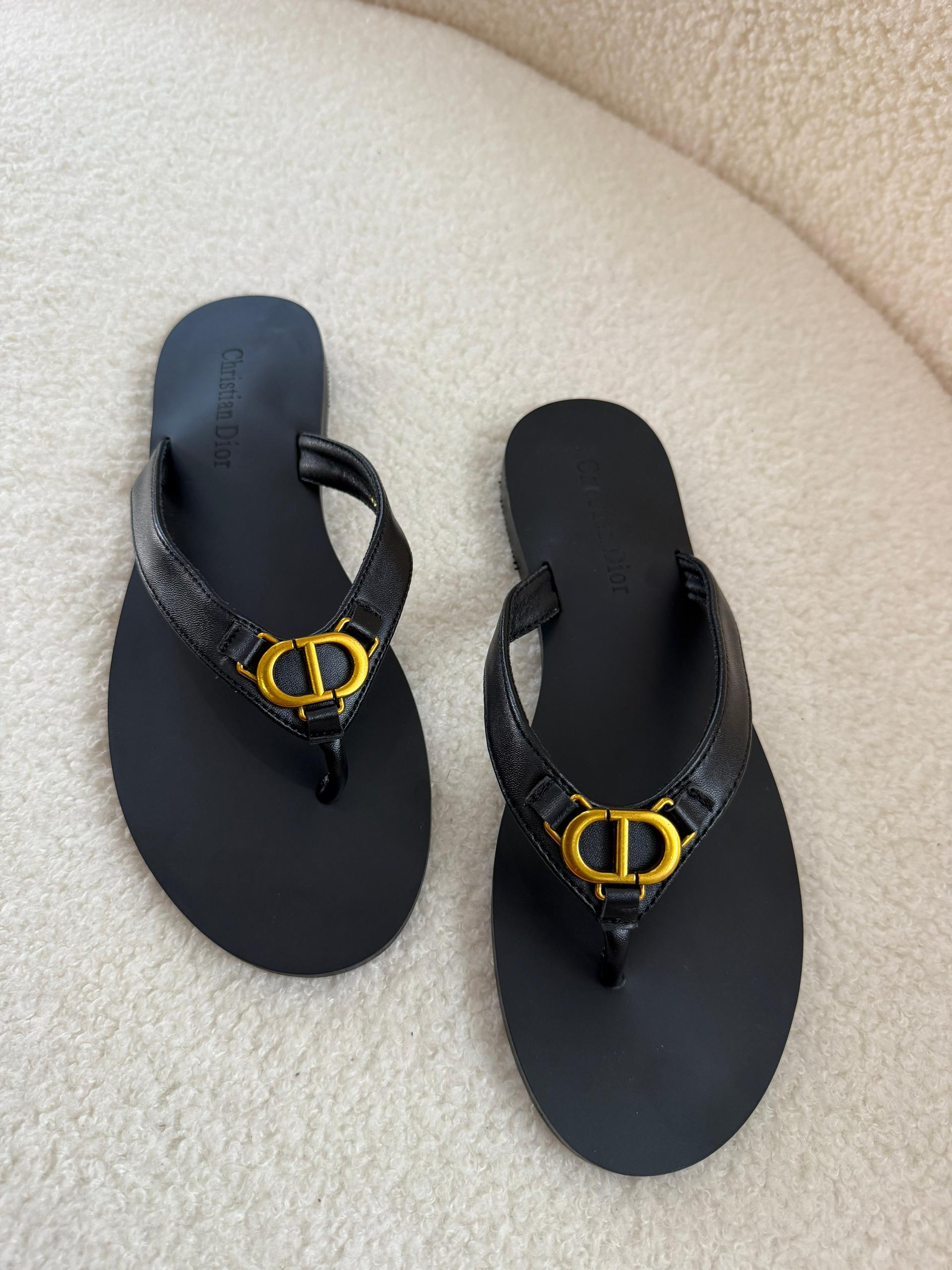 Christian Dior CD Logo Flat Sandals