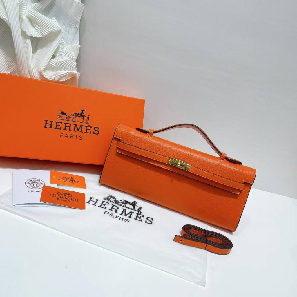 Hermès Kelly Cut Clutch Bag – Orange