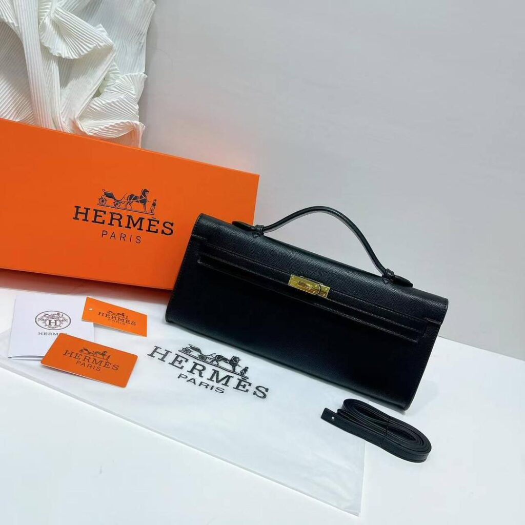 Hermès Kelly Cut Clutch Bag – Black