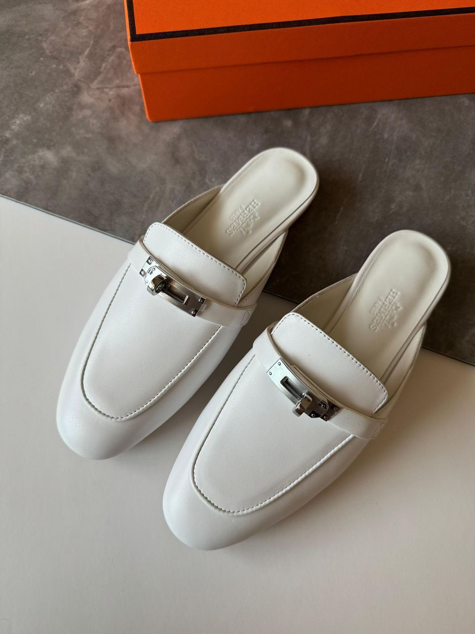 Hermès Oz Mule – White