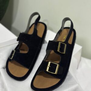 Vivian Black Leather Sandals