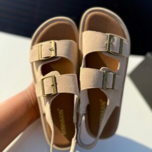 Vivian Beige Leather Sandals