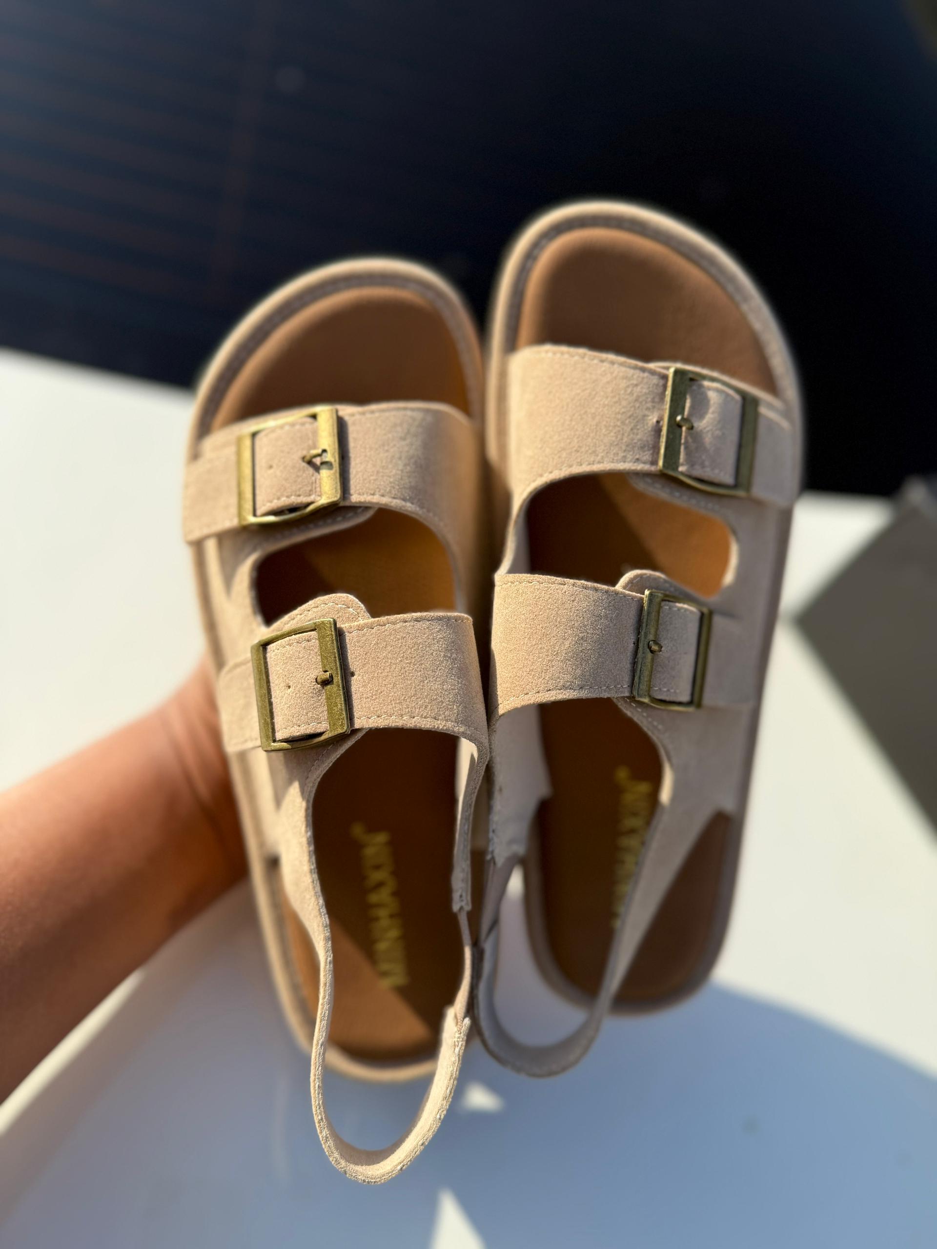 Vivian Beige Leather Sandals