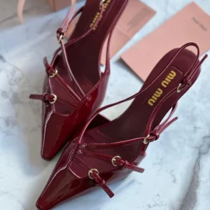 Miu Miu Wine Slingback Heels