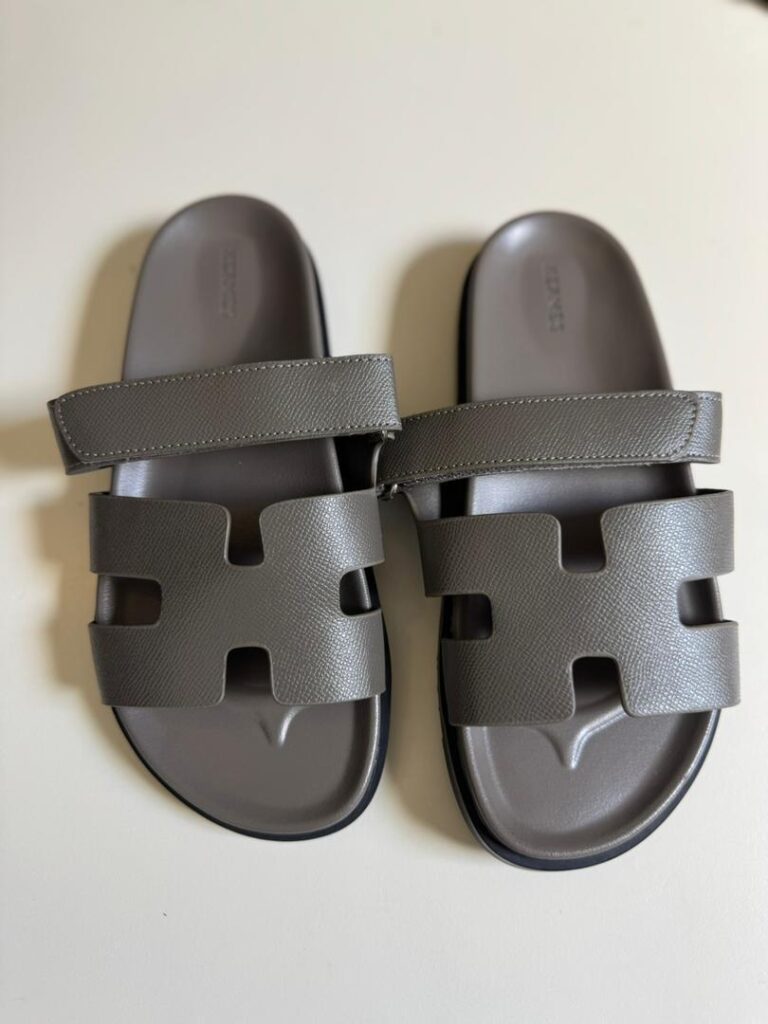 HERMES CHYPRE SANDALS — GRAY