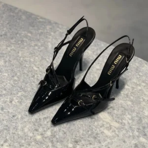 Miu Miu Black Slingback Heels