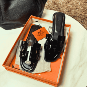 Black Hermes Oran Sandals
