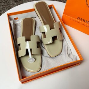 Khaki Hermes Oran Sandals