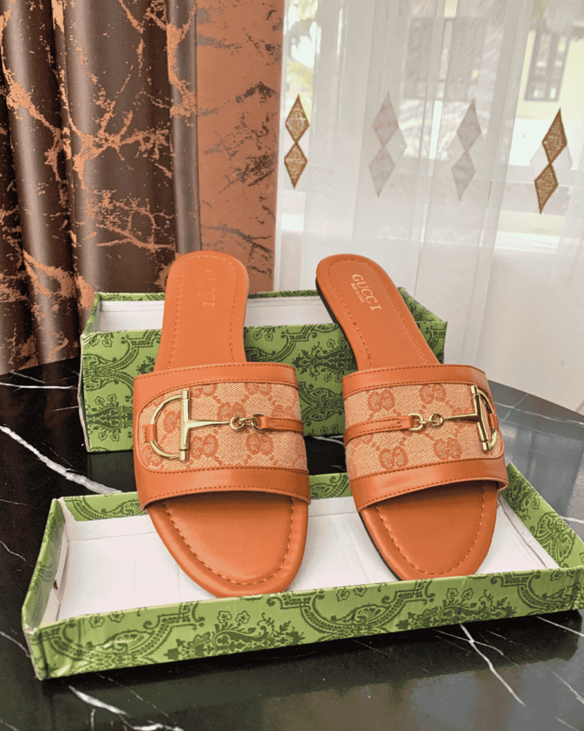 Brown Gucci Women’s Slide Sandals