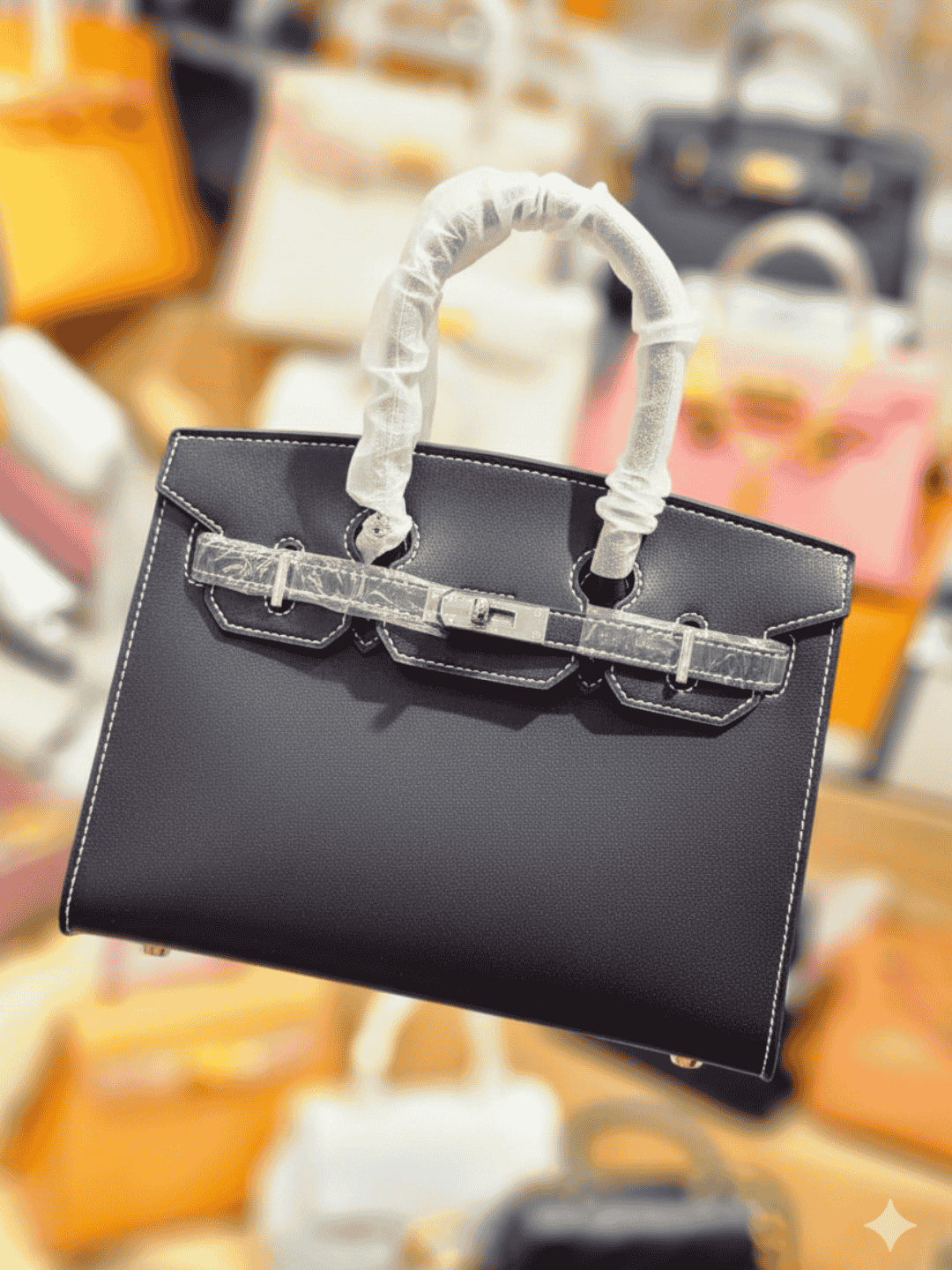 Black Hermès Birkin 25 Sellier Bag