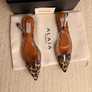 Leopard Print Alaïa Le Cœur Flat Slingback