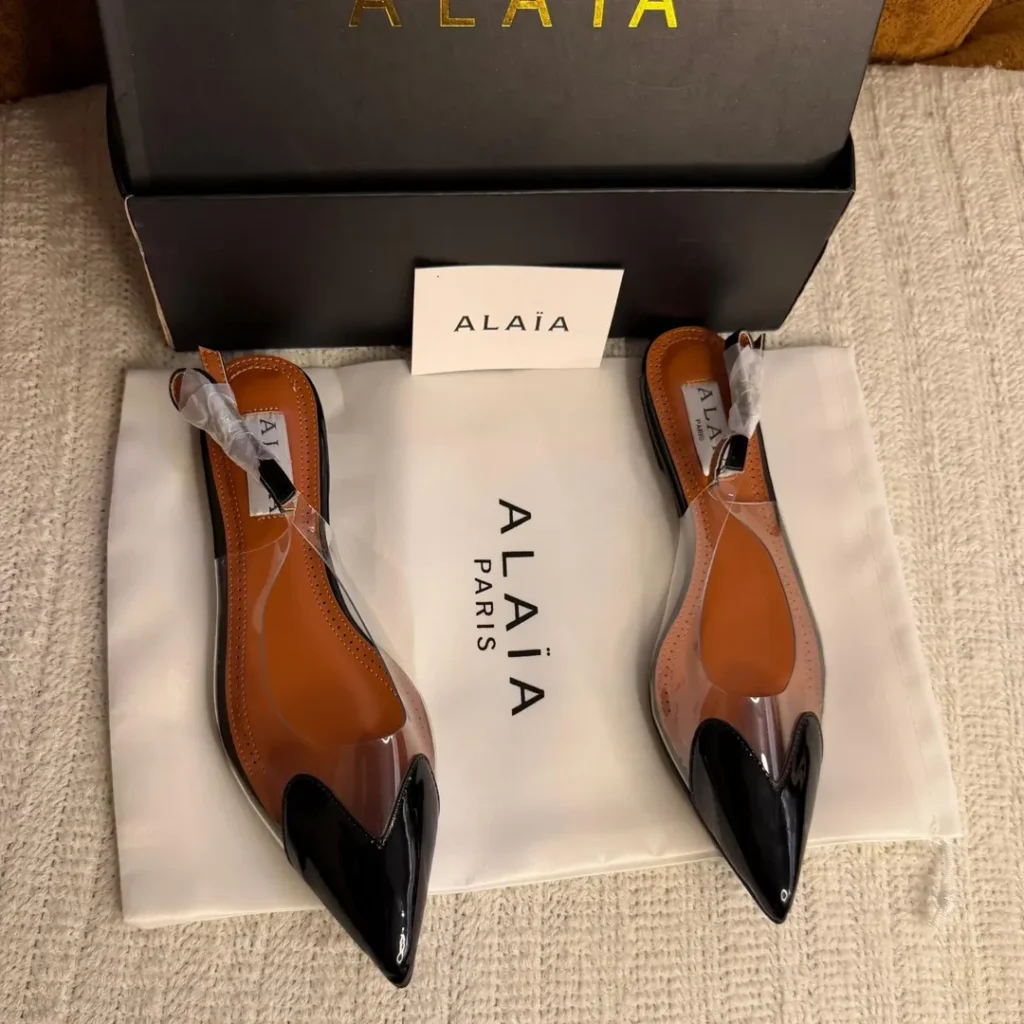 Black Alaïa Le Cœur Flat Slingback