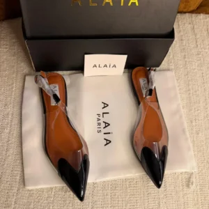 Black Alaïa Le Cœur Flat Slingback