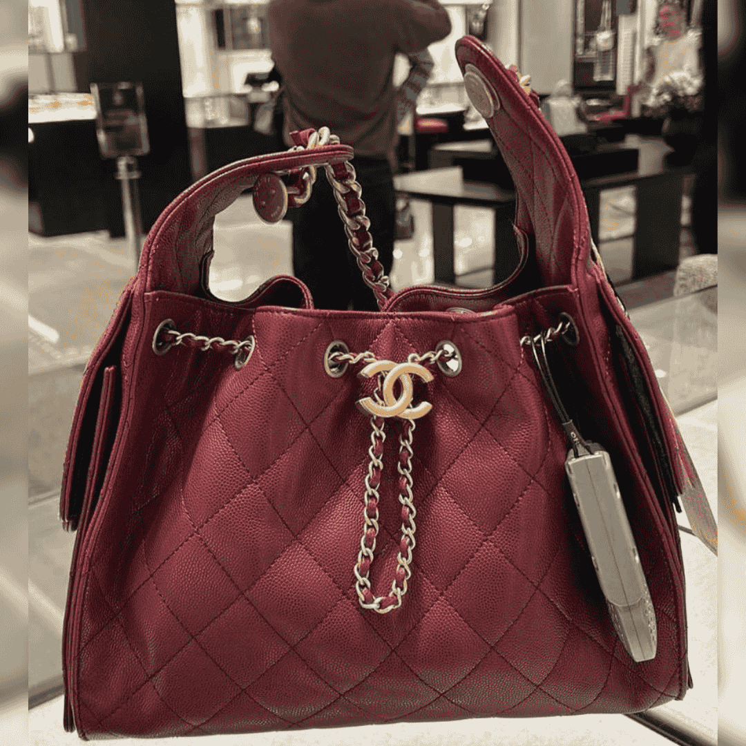 Maroon Chanel 25 Hobo Bag