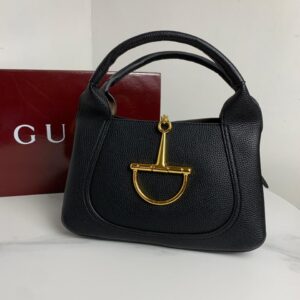 Black Gucci Softbit Medium Top Handle Bag