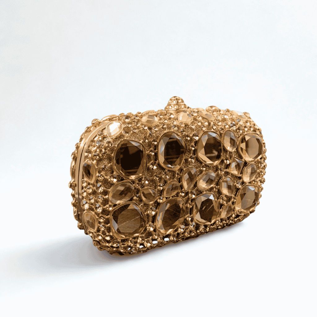 Charm Pagne Crystal Evening Clutch