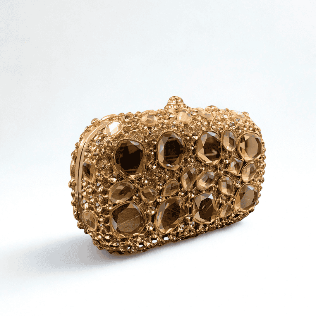 Charm Pagne Crystal Evening Clutch