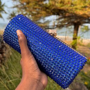 Royal Blue Crystal Evening Clutch Bag