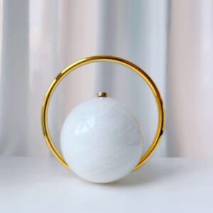 Luxury Pearl White Sphere Acrylic Clutch Bag with Gold Handle