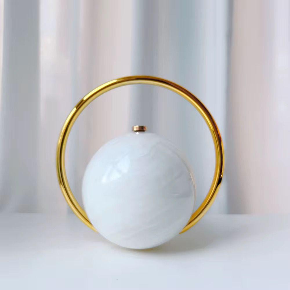 Luxury Pearl White Sphere Acrylic Clutch Bag with Gold Handle