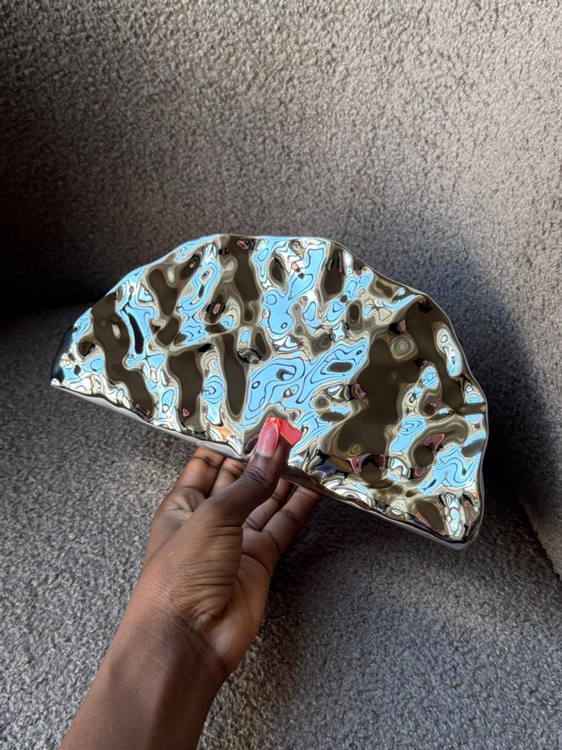 Molten Sculpt Clutch – Silver Edition