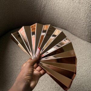 Sculpted Mirror Clutch Bag – Rose Gold Edition