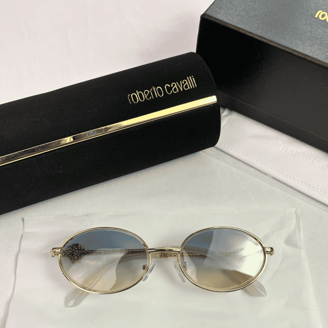 Roberto Cavalli-Style Oval Metal Shades