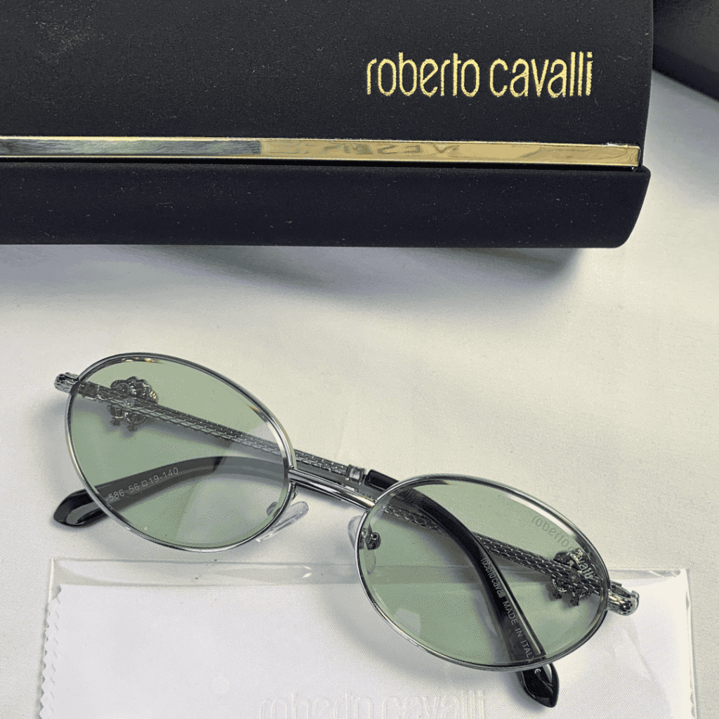 Roberto Cavalli-Style Oval Metal Shades