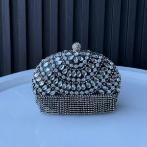 Midnight Crystal Luxe Clutch Bag