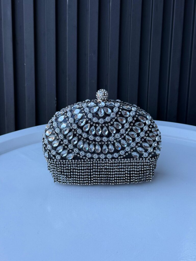 Midnight Crystal Luxe Clutch Bag