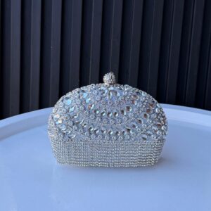 Champagne Crystal Luxe Evening Clutch Bag