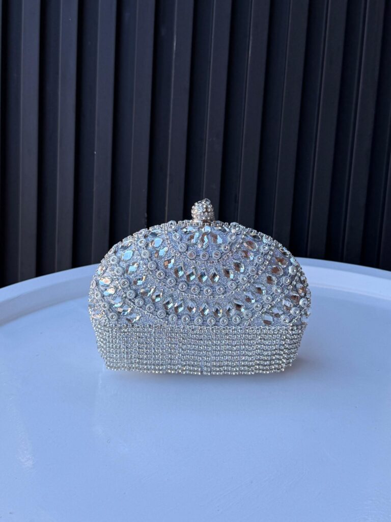 Champagne Crystal Luxe Evening Clutch Bag