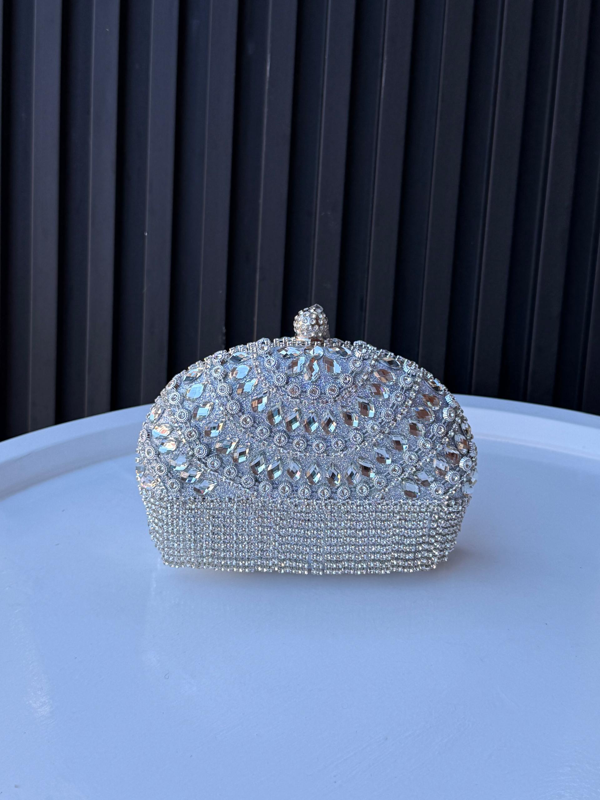 Champagne Crystal Luxe Evening Clutch Bag
