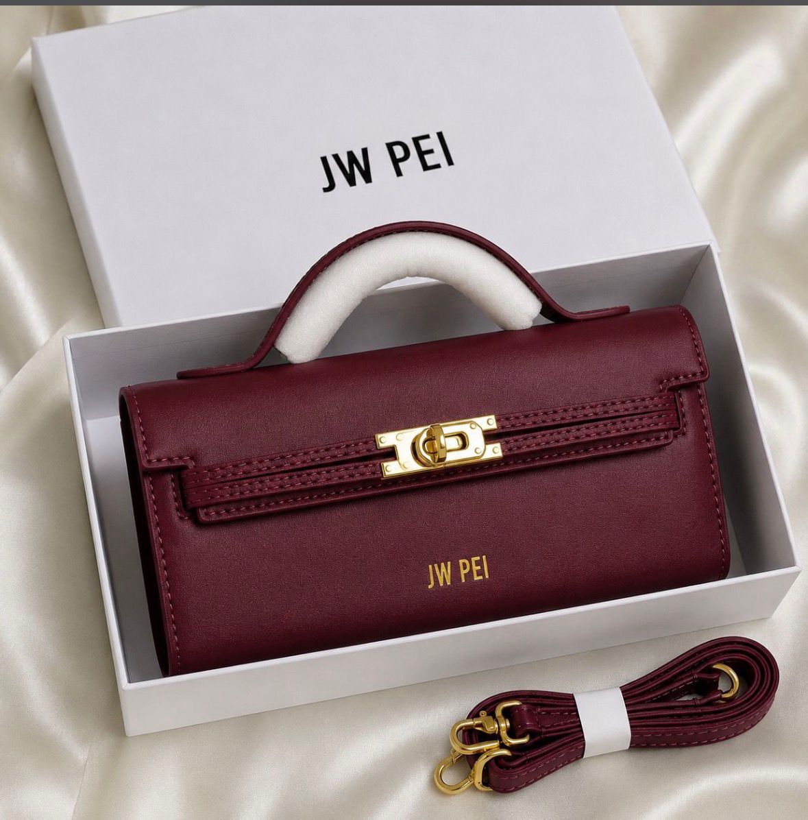 Wine Red Luxe Top Handle Handbag
